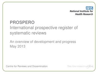 PROSPERO International prospective register of systematic reviews
