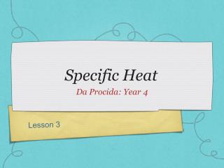 Specific Heat