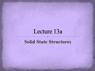 Lecture 13a