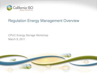 Regulation Energy Management Overview