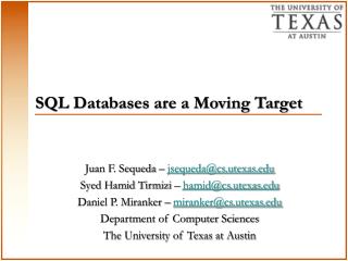 SQL Databases are a Moving Target