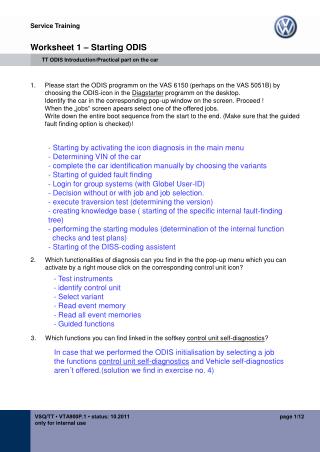 Worksheet 1 – Starting ODIS