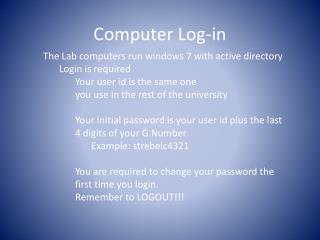 Computer Log-in