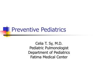 Preventive Pediatrics