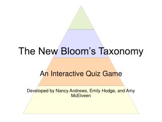 The New Bloom’s Taxonomy