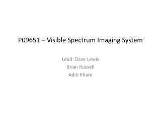 P09651 – Visible Spectrum Imaging System