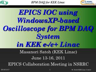EPICS IOC using WindowsXP-based Oscilloscope for BPM DAQ System in KEK e-/e+ Linac