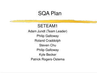 SQA Plan