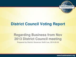 District Council Voting Report