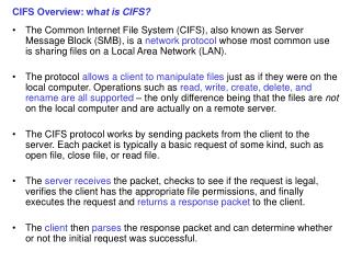 CIFS Overview: wh at is CIFS?