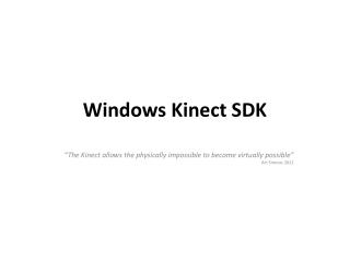 Windows Kinect SDK