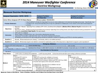 2014 Maneuver Warfighter Conference Doctrine Workgroup