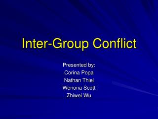 Inter-Group Conflict