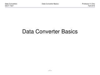 Data Converter Basics