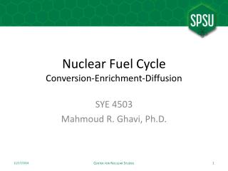Nuclear Fuel Cycle Conversion-Enrichment-Diffusion