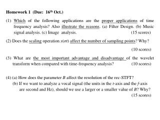 Homework 1 (Due: 16 th Oct.)