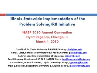David Bell, St. Xavier University &amp; I-ASPIRE Chicago, bell@sxu