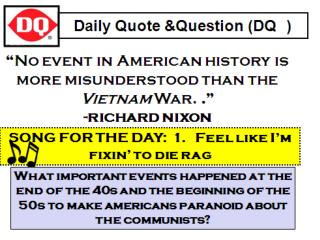 “No event in American History is more misunderstood than the Vietnam War.” -Richard Nixon