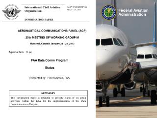 AERONAUTICAL COMMUNICATIONS PANEL (ACP) 20th MEETING OF WORKING GROUP M