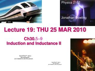 Lecture 19: THU 25 MAR 2010