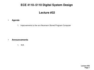 ECE 4110–5110 Digital System Design