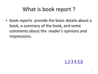 What is book report ?