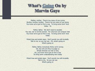 What’s Going On by Marvin Gaye