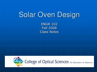 Solar Oven Design