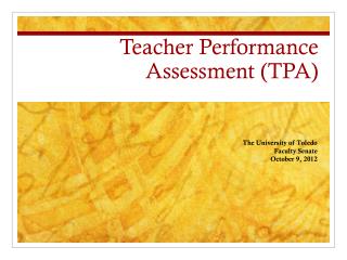 Teacher Performance Assessment (TPA)