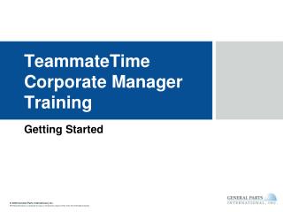 TeammateTime Corporate Manager Training