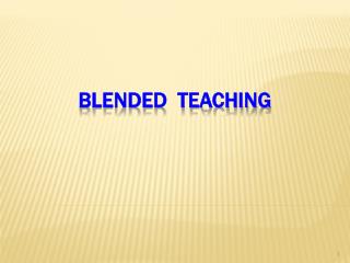 Blended Teaching