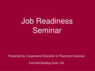 Job Readiness Seminar