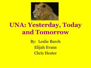UNA: Yesterday, Today and Tomorrow