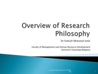 Overview of Research Philosophy