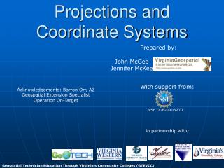 Projections and Coordinate Systems