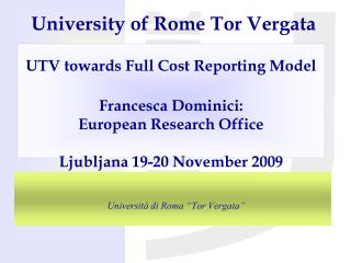 Università di Roma “Tor Vergata”