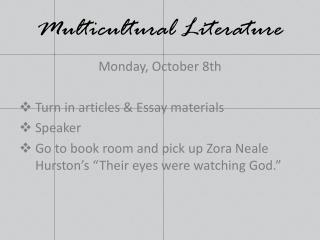 Multicultural Literature