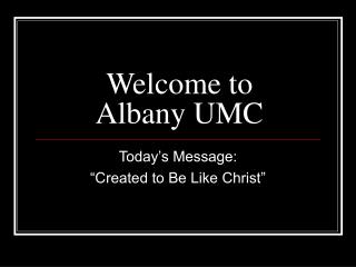 Welcome to Albany UMC