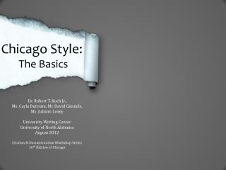 Chicago Style: The Basics