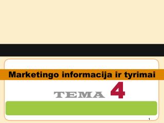 Marketingo informacija ir tyrimai