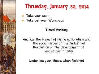 Thrusday, January 30, 2014
