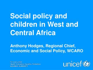 Social policy and children in West and Central Africa