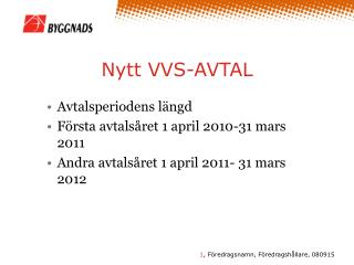 Nytt VVS-AVTAL