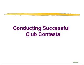 Conducting Successful Club Contests