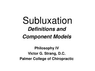 Subluxation