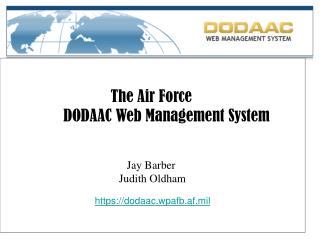 Jay Barber Judith Oldham https://dodaac.wpafb.af.mil