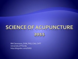 Science OF ACUPUNCTURE 2011