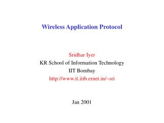 Wireless Application Protocol