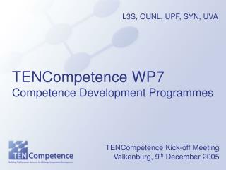 TENCompetence WP7 Competence Development Programmes