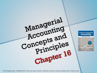Managerial Accounting Concepts and Principles
